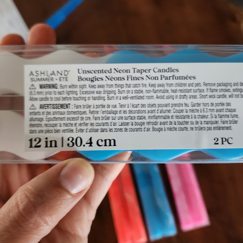 Unscented Neon candles 4 sets green/blue pink blue orange. Dia de Los muertos - Picture 4 of 4